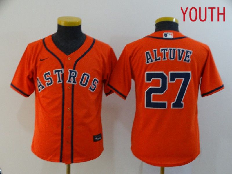 Youth Houston Astros #27 Altuve Orange Nike Game MLB Jerseys->los angeles angels->MLB Jersey